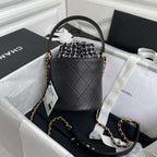 Chanel 2020 Tweed Soul Bucket Bag Black