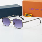 Louis vuitton Metal Double Bridge Square Sunglasses with Monogram Temples  9062 Square
