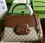 Gucci Horsebit 1955 Medium Ophidia and Brown Leather 29x20x13cm