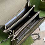 Gucci Dionysus Chain Wallet Beige and white GG Supreme canvas