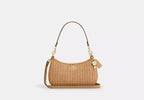 Coach Straw Teri Shoulder Bag With Charm