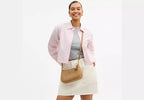 Coach Straw Teri Shoulder Bag With Charm