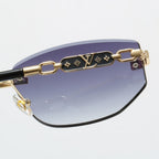 Louis vuitton Rimless Polygon Sunglasses with Monogram Details  68089 Mixed