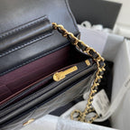 Chanel Wallet on chain WOC Black Lambskin