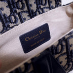 Dior Mini Saddle Bag Blue Oblique Jacquard