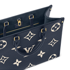 LV OnTheGo MM Navy Blue cream