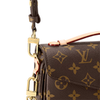 LV Pochette Métis East West Monogram Canvas Handle Crossbody Bag with Chain Strap and Leather Trim (21.5 x 13.5 x 6) cm