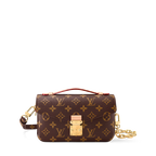 LV Pochette Métis East West Monogram Canvas Handle Crossbody Bag with Chain Strap and Leather Trim (21.5 x 13.5 x 6) cm